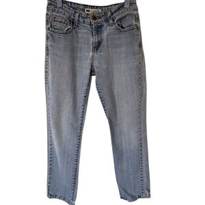 Women's Levis Mid Rise Skinny Leg Stretch Jeans Tag Size 4S 27x30‎ Distressed
